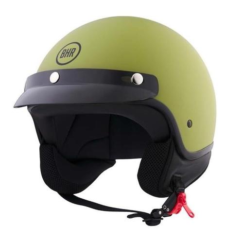 BHR 839 retro jethelm groen | ECE 22.06, Motoren, Kleding | Motorhelmen, Nieuw met kaartje, Verzenden