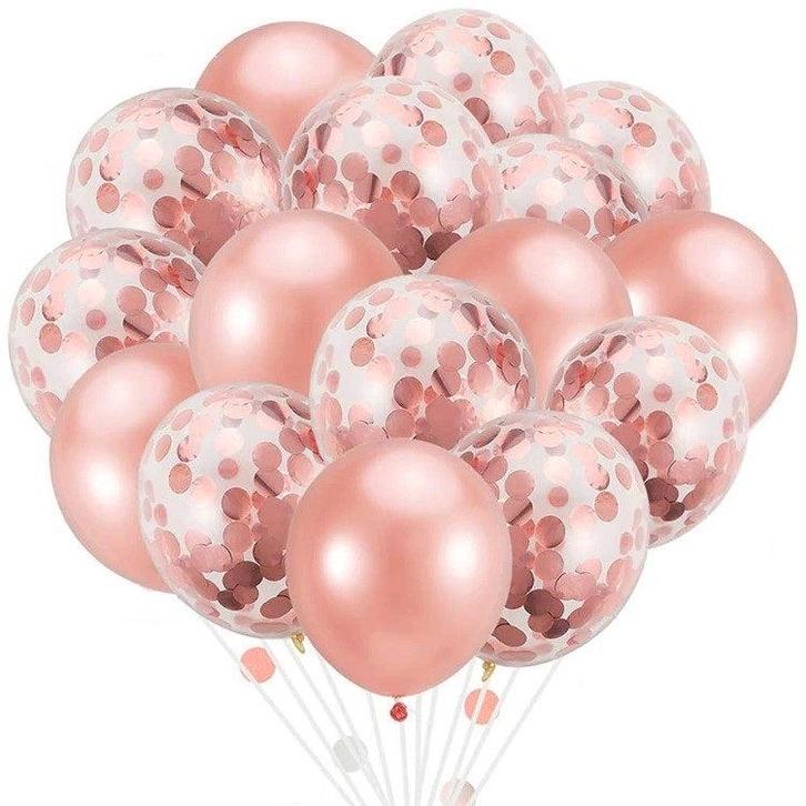 VSE luxe confetti ballonnen 20 stuks rosé, Hobby en Vrije tijd, Feestartikelen, Ophalen of Verzenden