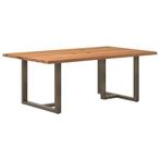 vidaXL Eettafel met natuurlijke rand massief eikenhout, Huis en Inrichting, Verzenden, Nieuw