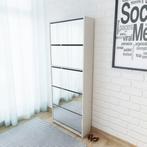 vidaXL Schoenenkast met 5 spiegels 63x17x169,5 cm wit, Huis en Inrichting, Verzenden, Nieuw