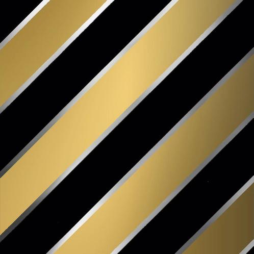 Inpakpapier Zwart Goud Diagonale Strepen - Breedte 50 cm - m, Zakelijke goederen, Partijgoederen en Retail | Verpakking en Verzending