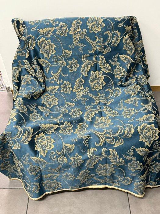 Koninklijke elegantie in goud en blauw - Meubelstof - 2.7 m, Antiek en Kunst, Antiek | Kleden en Textiel