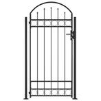 Tuinpoort met Boog - Zwart Staal - Tweedekansje - OP=OP, Tuin en Terras, Met poort, Nieuw, Ophalen of Verzenden, Tuinhek