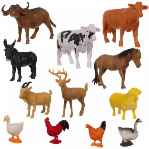 Kruzzel Boerderijdieren Set - 12 Figuren - Educatief en R..., Kinderen en Baby's, Speelgoed | Overig, Nieuw, Ophalen of Verzenden
