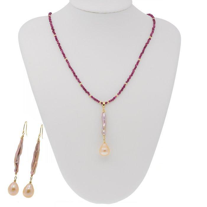 Zonder minimumprijs - 3-delige sieradenset - 18 karaat Geel, Sieraden, Tassen en Uiterlijk, Antieke sieraden