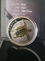 Niue. 2 Dollars 2021 Hawksbill Turtle - Black Platinum, 1 Oz
