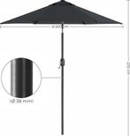 songmics GPU202G01 van €29 voor €19, Tuin en Terras, Parasols, Ophalen of Verzenden, Nieuw, Stokparasol, Kantelbaar