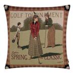 gobelin kussen dames golf 45x45cm, Huis en Inrichting, Verzenden, Nieuw