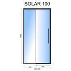 REA Solar Black Douchedeur met Schuifdeur 100 x 195 cm -..., Nieuw, Ophalen of Verzenden