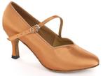 Dames ballroom dansschoenen in huidkleurig satijn met een sc, Sport en Fitness, Dansen, Ophalen of Verzenden, Nieuw, Schoenen