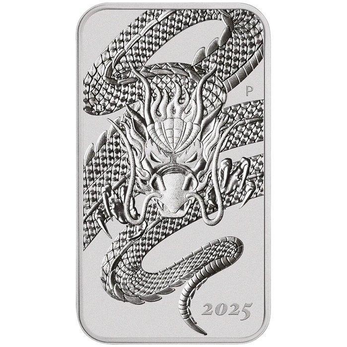 Australië. 1 Dollar 2025 Dragon Rectangular 1 oz Silver Coin, Postzegels en Munten, Munten | Europa | Niet-Euromunten