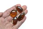 Sterling Zilveren Birmese Amber Hanger - Fossiele cabochon -