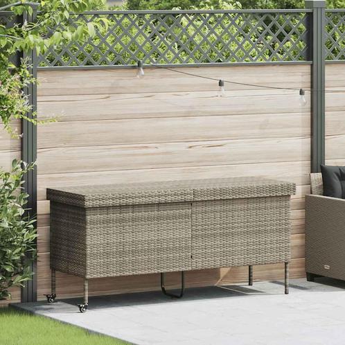 vidaXL Tuinbox met wielen 160x55x75 cm poly rattan, Tuin en Terras, Overige Tuin en Terras, Nieuw, Verzenden