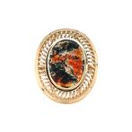 Gouden vintage ring met mosagaat 14 kt, Sieraden, Tassen en Uiterlijk, Ringen, Ophalen of Verzenden, Nieuw