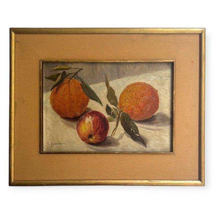 Georgios Zlatanis (1925-2003) - Still life with oranges and, Antiek en Kunst, Kunst | Schilderijen | Klassiek