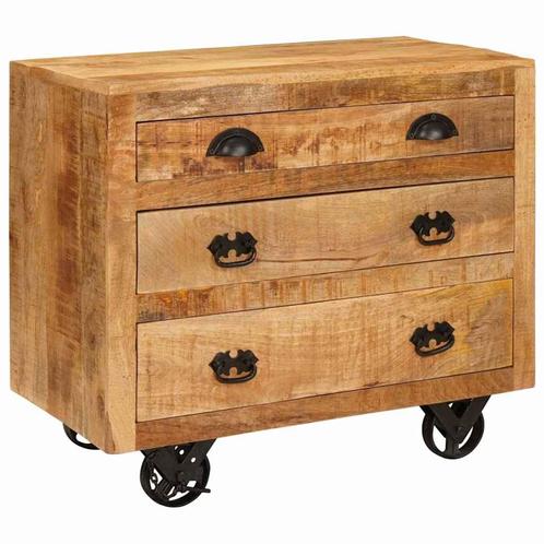 vidaXL Bijzetkast Bruin 70 x 38 x 63 cm massief mangohout, Huis en Inrichting, Kasten | Buffetkasten, Nieuw, 50 tot 100 cm, Minder dan 100 cm