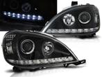 LED DRL koplamp units Black geschikt voor Mercedes W163 ML, Auto-onderdelen, Nieuw, Mercedes-Benz, Verzenden