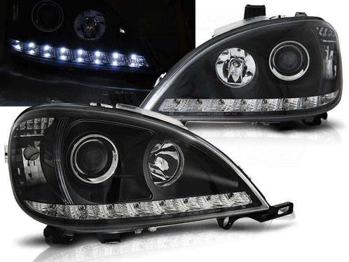 LED DRL koplamp units Black geschikt voor Mercedes W163 ML, Auto-onderdelen, Verlichting, Nieuw, Mercedes-Benz, Verzenden