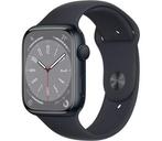 Apple Watch Series 8 45mm Midnight Sportband Zwart Zwart..., Ophalen of Verzenden, Gebruikt