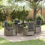 vidaXL 5 Delige Tuin Eetset Lichtgrijs Poly Rattan, Tuin en Terras, Tuinstoelen, Verzenden, Nieuw, Rotan