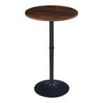 Bartafel Vantaa rond 100xØ60 cm zwart en walnootkleurig [en., Verzenden, Nieuw