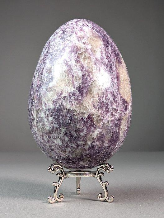 lepidoliet Ei - Hoogte: 12.5 cm - Breedte: 8 cm- 1.3 kg, Verzamelen, Mineralen en Fossielen