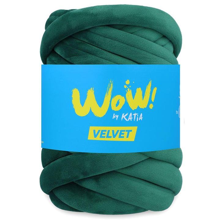 Katia WOW Velvet - 506 Smaragdgroen - Jumbo Chenille Garen, Hobby en Vrije tijd, Breien en Haken, Ophalen of Verzenden