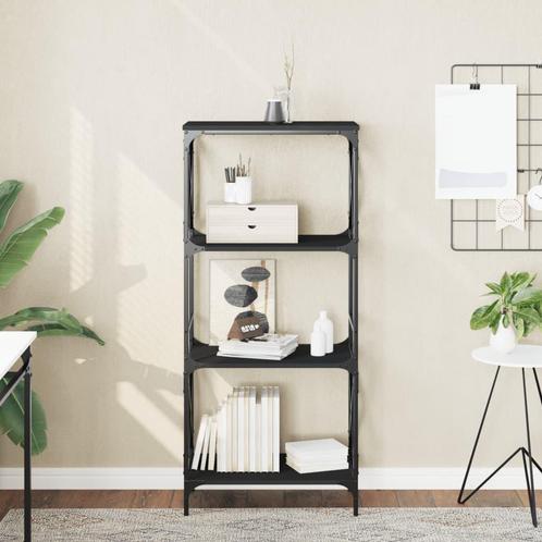 vidaXL Boekenkast 4-laags 59x35x132 cm bewerkt hout zwart, Huis en Inrichting, Kasten | Boekenkasten, Nieuw, Overige houtsoorten
