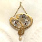 Zonder Minimumprijs - Hanger - 18 karaat Geel goud - 0.15ct., Sieraden, Tassen en Uiterlijk, Antieke sieraden