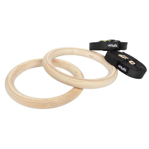 VirtuFit Houten Gym Ringen - Inclusief straps, Sport en Fitness, Fitnessmaterialen, Verzenden