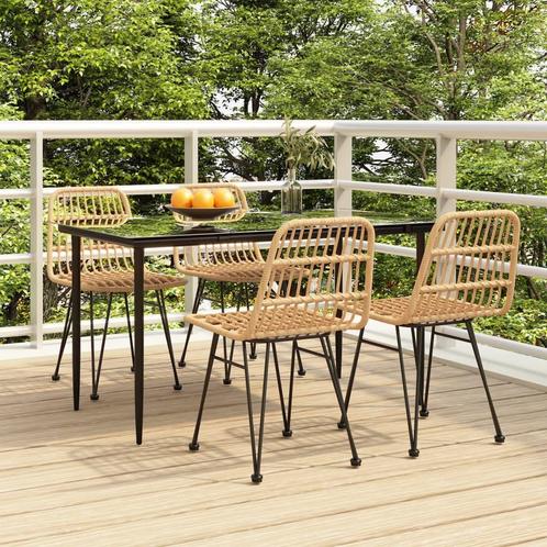 vidaXL 5-delige Tuinset poly rattan, Tuin en Terras, Tuinsets en Loungesets, Tuinset, Nieuw, 4 zitplaatsen, Rotan, Verzenden