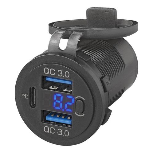 ProPlus USB-inbouwdoos met 3 poorten en voltmeter - Quick..., Doe-het-zelf en Verbouw, Elektra en Kabels, Nieuw, Ophalen of Verzenden