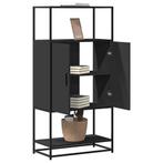 vidaXL buffetkast 68x35x139 cm bewerkt hout en metaal zwart, Huis en Inrichting, Kasten | Buffetkasten, Verzenden, Nieuw, Overige houtsoorten