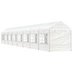 vidaXL Prieel met dak 17,84x2,28x2,69 m polyetheen wit, Verzenden, Nieuw