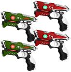 KidsTag Laserpistolen set - 4 Laser tag pistolen rood/groen, Nieuw, Ophalen of Verzenden