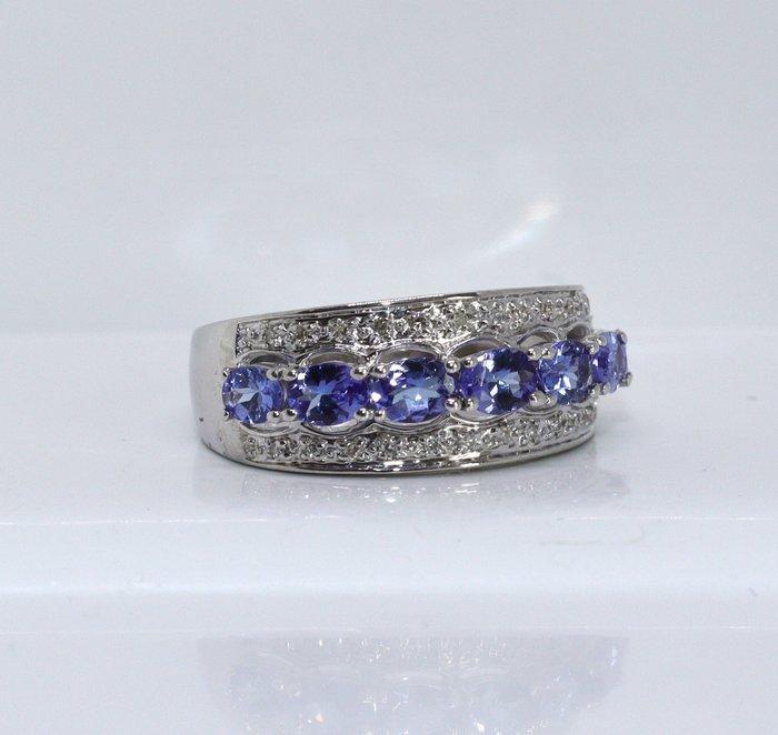 Zonder Minimumprijs - Ring Zilver - 1.42ct. tw. Tanzaniet -, Sieraden, Tassen en Uiterlijk, Ringen