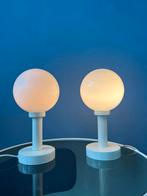 Set (2) of White Space Age Opaline Glass Table Lamps, Huis en Inrichting, Lampen | Tafellampen, Ophalen of Verzenden, Nieuw