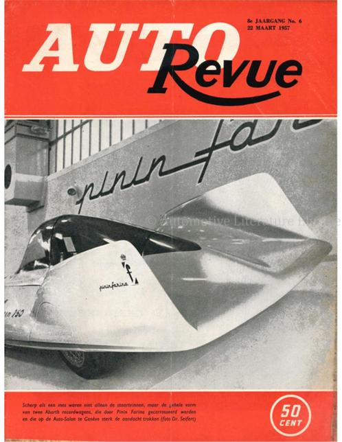 1957 AUTO REVUE MAGAZINE 6 NEDERLANDS, Boeken, Auto's | Folders en Tijdschriften