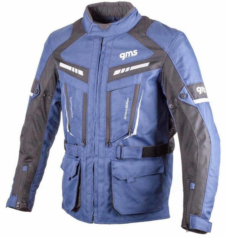 gms Track Light Blauw Zwarte Textiele Motorjas, Motoren, Kleding | Motorkleding, Heren, Nieuw met kaartje, Jas | textiel, Verzenden