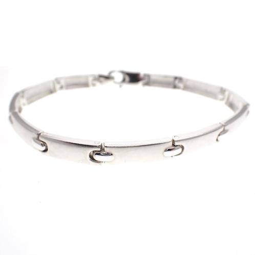 Zilveren gladde schakel armband | 19 cm (zilveren armband), Sieraden, Tassen en Uiterlijk, Armbanden, Overige kleuren, Gebruikt