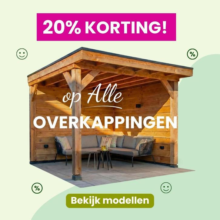 Mega SALE Overkappingen 20% Korting Douglas Overkapping, Tuin en Terras, Overkappingen, Nieuw, Veranda, Ophalen of Verzenden