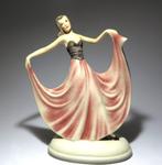 Steffl Faience - sculptuur, Art Deco Lady Sculpture - 25 cm, Antiek en Kunst, Antiek | Glas en Kristal