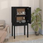 vidaXL buffetkast 60x40x120 cm massief grenenhout zwart, Huis en Inrichting, Kasten | Buffetkasten, Verzenden, 100 tot 150 cm