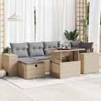 vidaXL 8-delige Loungeset met kussens poly rattan beige, Nieuw, 8 zitplaatsen, Loungeset, Verzenden