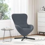 vidaXL Eivormige stoel Donkergrijs 63 x 73 x 90 cm Fluweel, Huis en Inrichting, Fauteuils, Verzenden, Nieuw