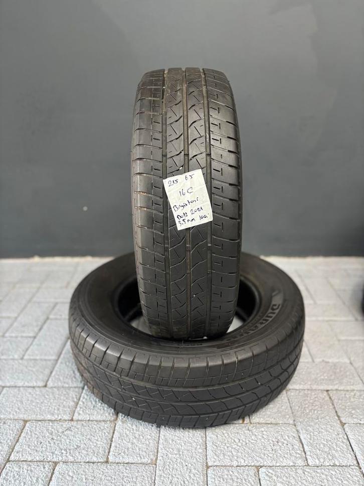 215/65/16C BRIDGESTONE R660 5,5MM 2 STUKS 100,- (2021), Auto-onderdelen, Banden en Velgen, 16 inch, Zomerbanden, 215 mm, Bestelwagen