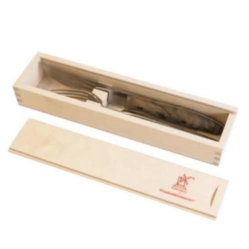 Robert Herder Etui van Berkenhout, Wit Geolied met 2 Sleu..., Huis en Inrichting, Keuken | Bestek, Nieuw, Ophalen of Verzenden