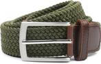 Suitable Geweven Riem Olijfgroen maat 105 Heren, Verzenden, Nieuw, Suitable, Echt leder