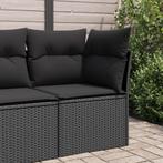 vidaXL Tuinhoekbank met kussens poly rattan zwart, Verzenden, Nieuw, Rotan