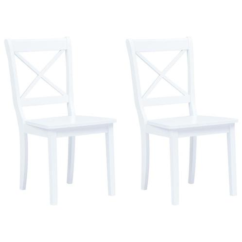 Eetkamerstoelen Wit (2 st) | Retourdeal | 35% Korting!, Huis en Inrichting, Stoelen, Twee, Wit, Nieuw, Hout, Ophalen of Verzenden